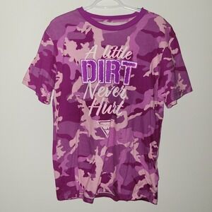 Monster Jam A Little Dirt Never Hurt Camo T-Shirt Women's Size Medium
